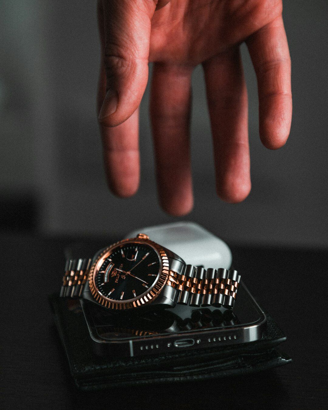 customer trying luxury watch
